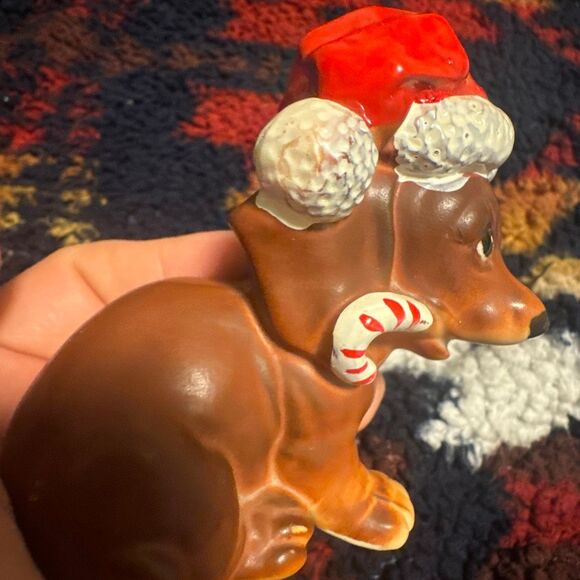 Vintage dog trinket dachshund Japan figure Christmas holiday figurine - EUC - Picture 3 of 7